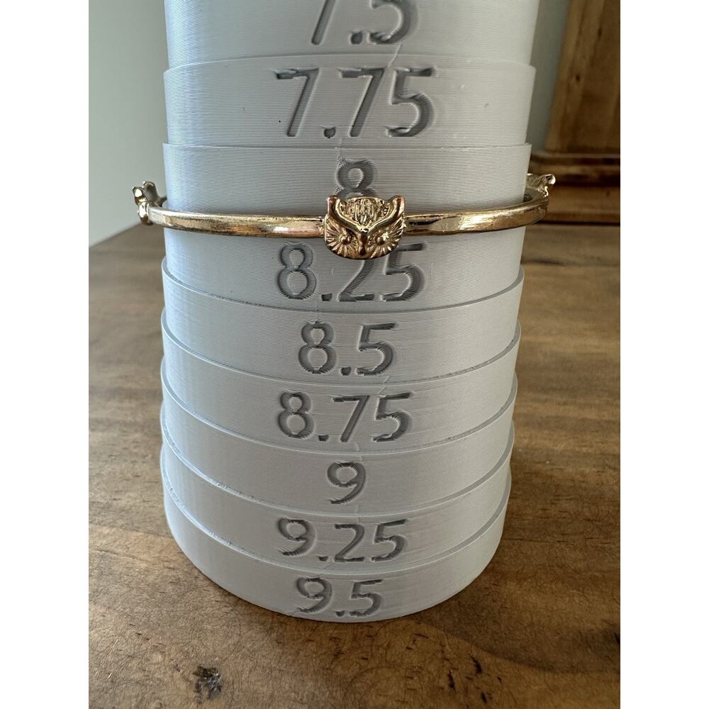 Gold Tone Owl Charm Bangle Bracelet 8”